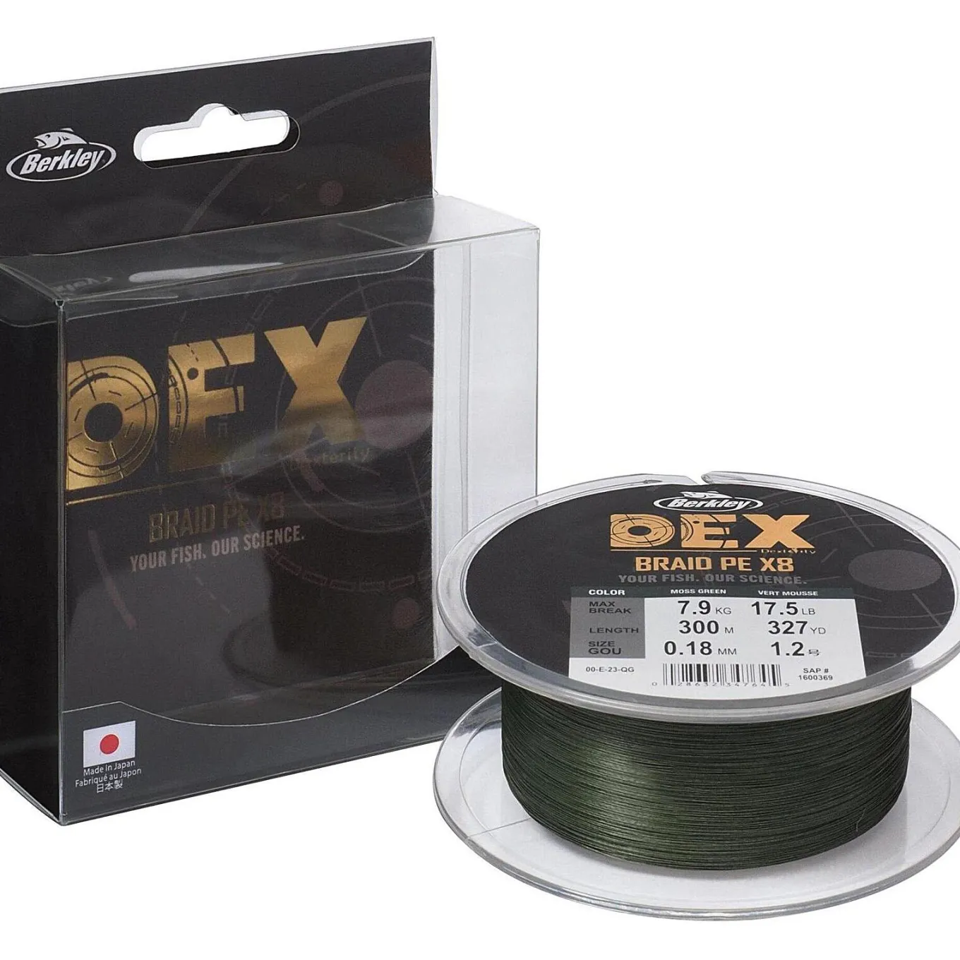 Berkley DEX Braid x8 Moss Green 300m 0.12mm