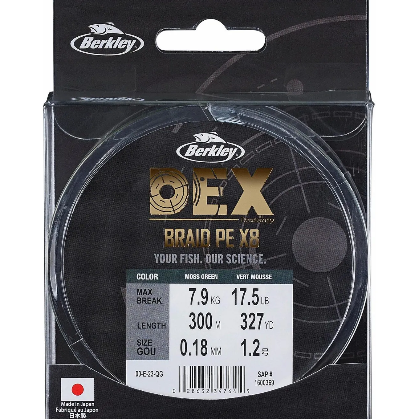 Berkley DEX Braid x8 Moss Green 300m 0.12mm