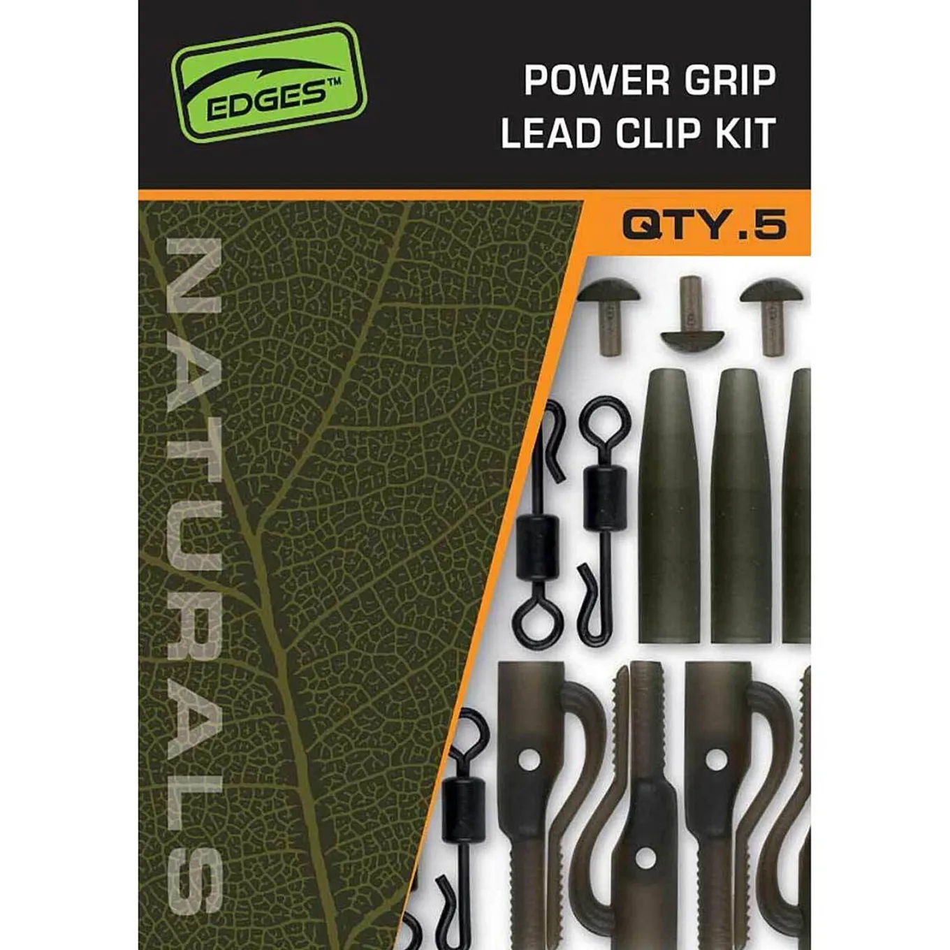 Fox Edges Naturals Power Grip Lead clip kit x 5