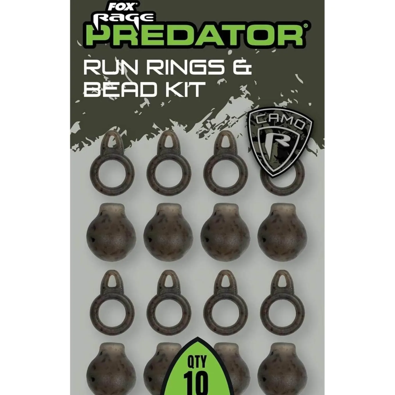 Fox Rage Predator Camo Run Rings & Bead Kit 10pcs