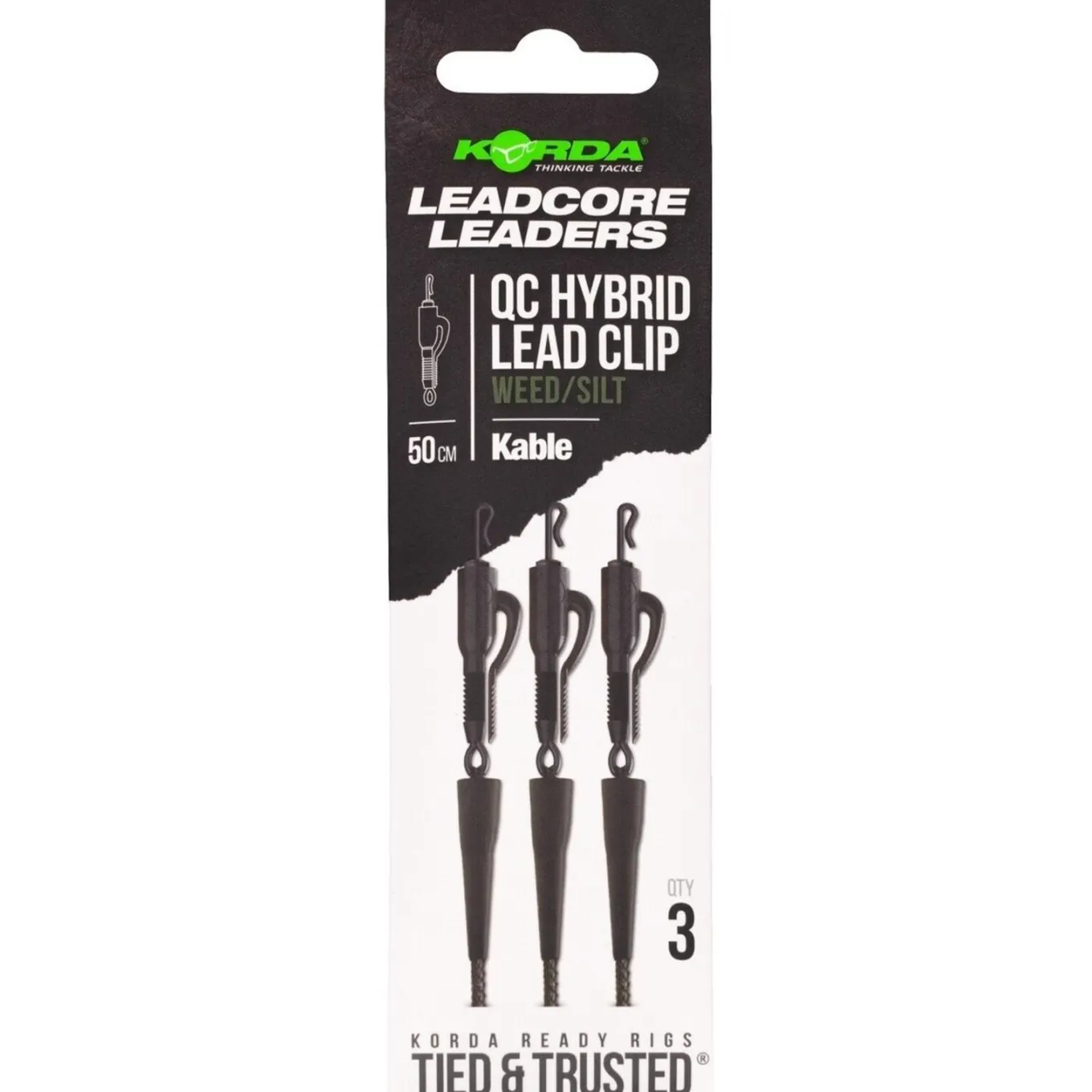 Korda Kable Leadcore Leader Hybrid Lead Clip QC Swivel