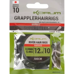 Korum Supersteel Grappler River Hair Rig 0.23mm #14