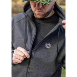 Matrix Charcoal Marl Zip Hoody