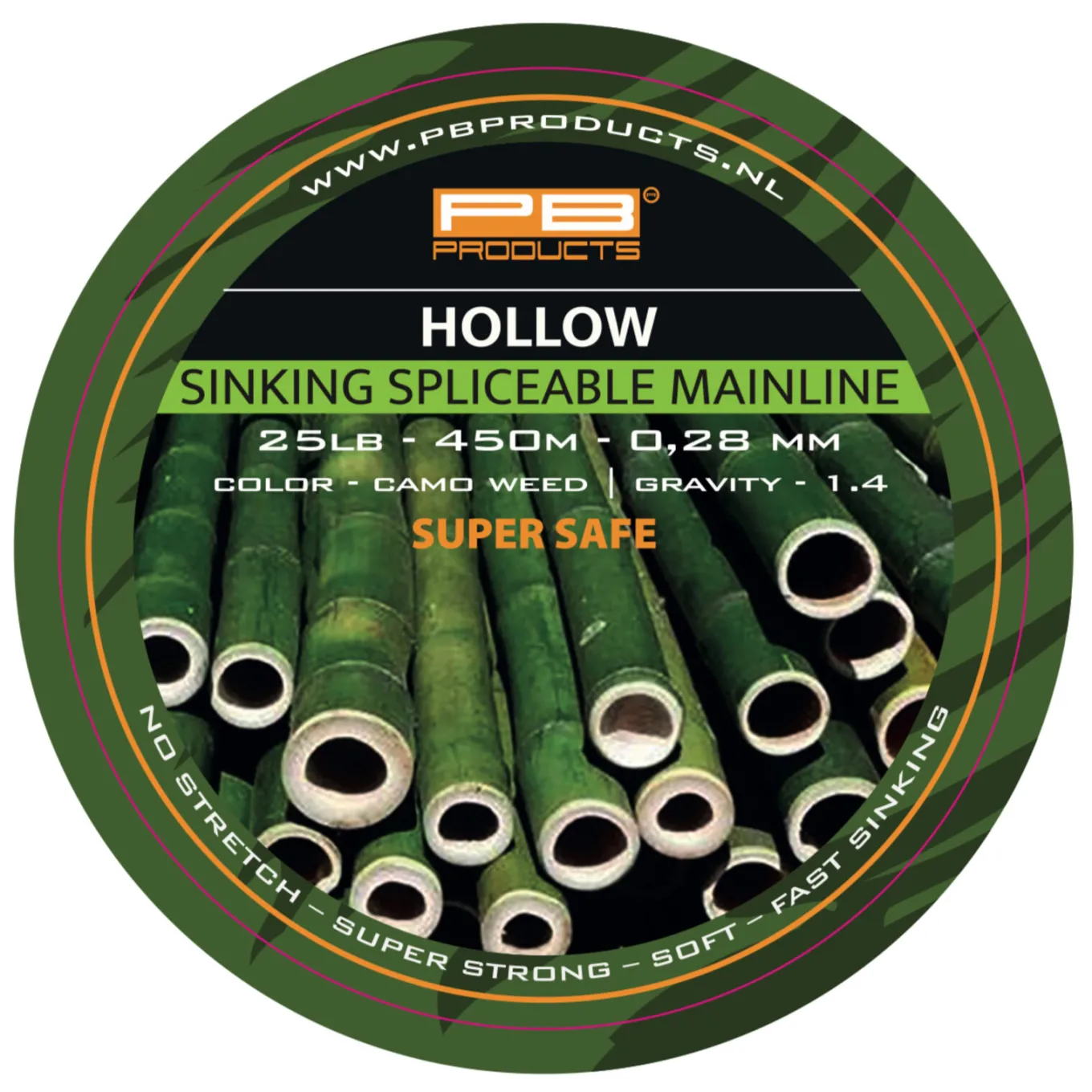 PB Products Hollow 0.28mm 25LB 450m Splicable - Camo Weed