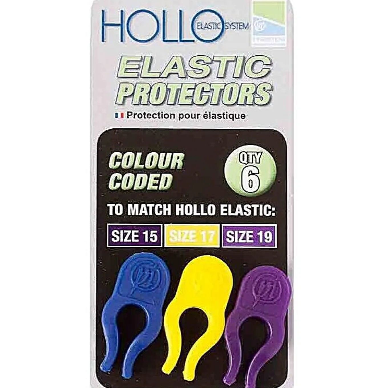 Preston Hollo Elastic Protectors Blue - Yellow - Purple Size 15 - 17 - 19