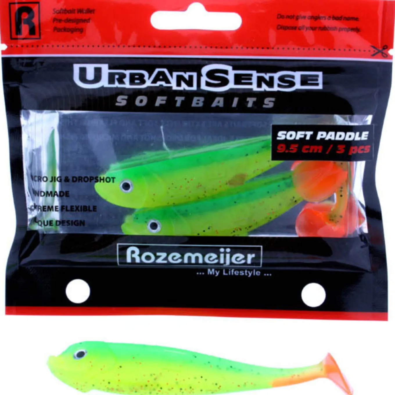 Rozemeijer Urban Sense Soft Paddle 9cm Fire Tiger 3st
