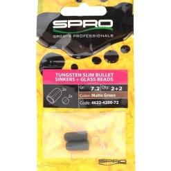 Spro Tungsten Slim Bullet Sinkers 1.8gr Matte Green 3st